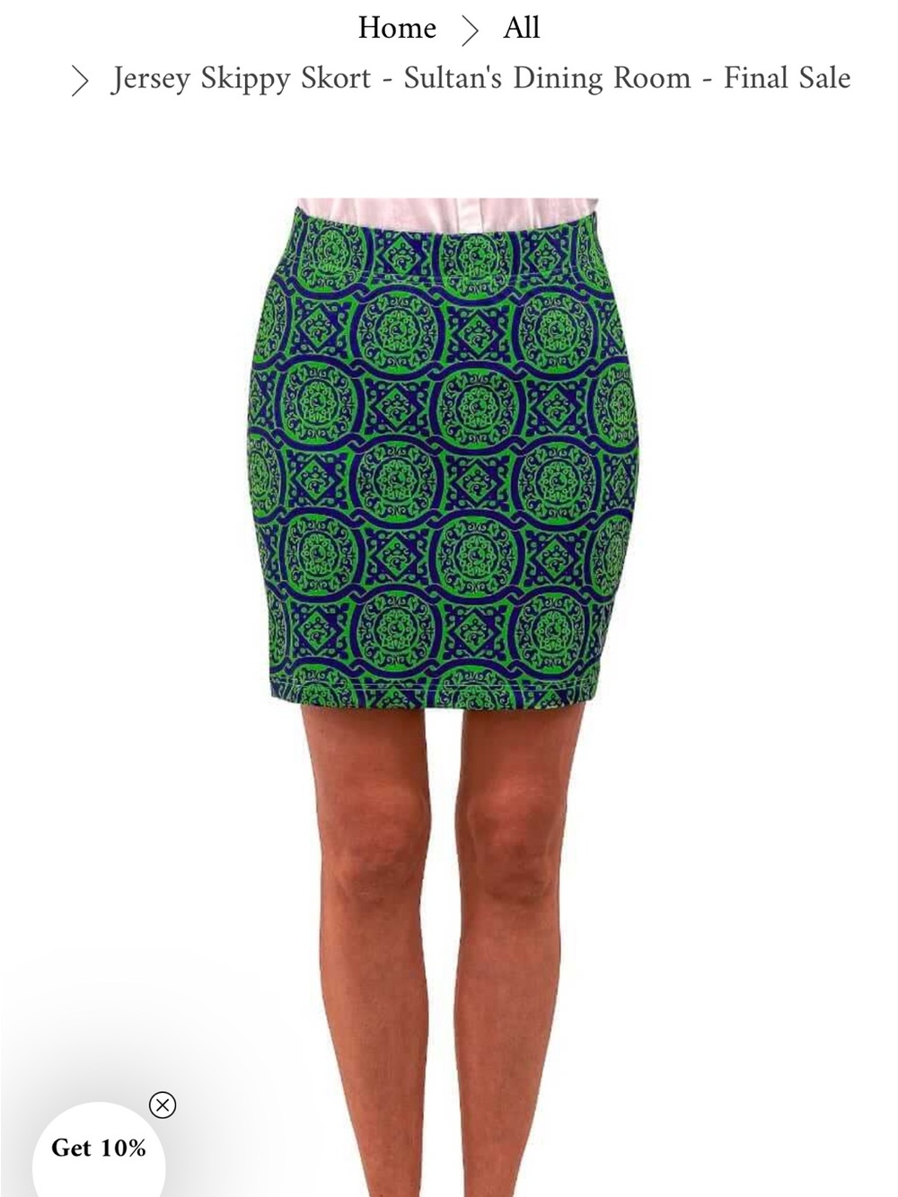Gretchen Scott Designs Green and Blue Medallion Jersey Pencil Skirt